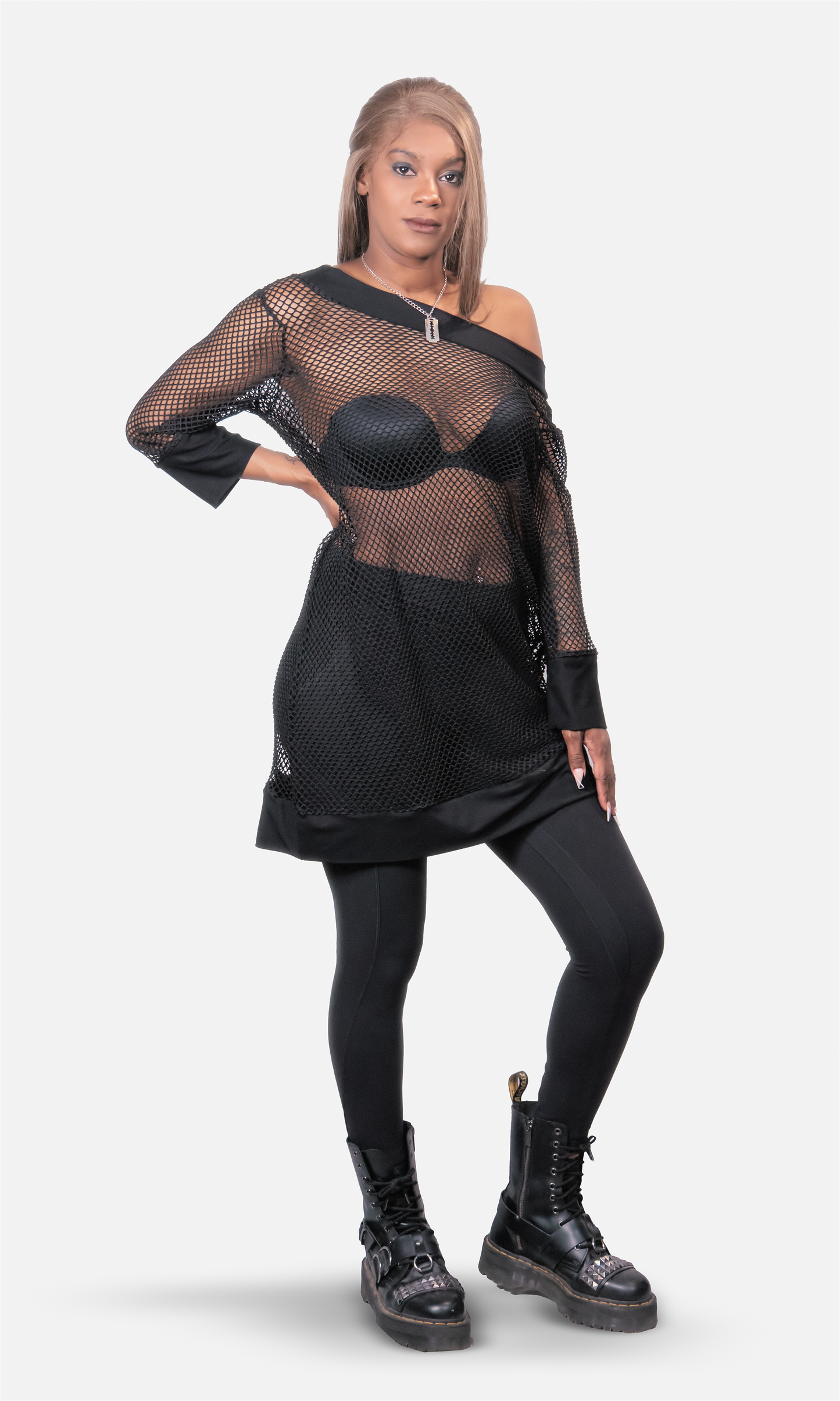 Blixa Fishnet Tunic Dress